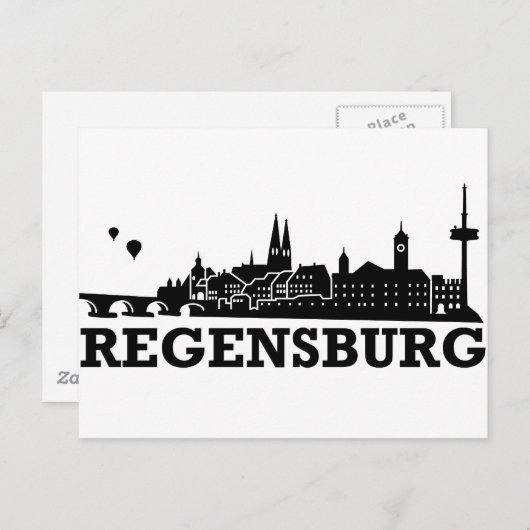 Regensburg Skyline Briefkaart (Voorkant / Achterkant)