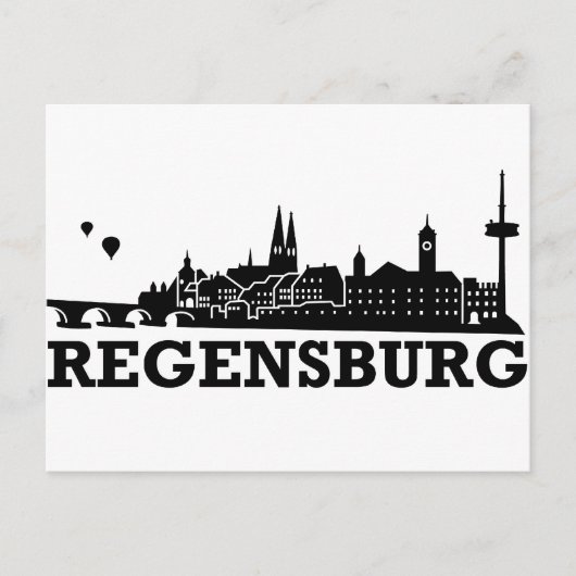 Regensburg Skyline Briefkaart (Voorkant)