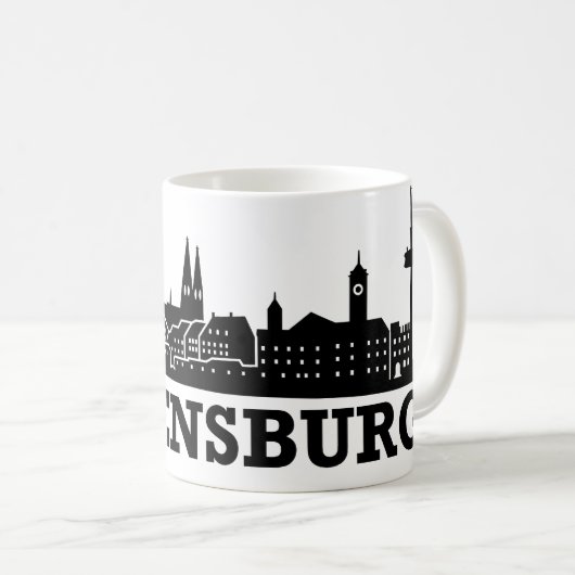 Regensburg Skyline Koffiemok (Voorkant rechts)
