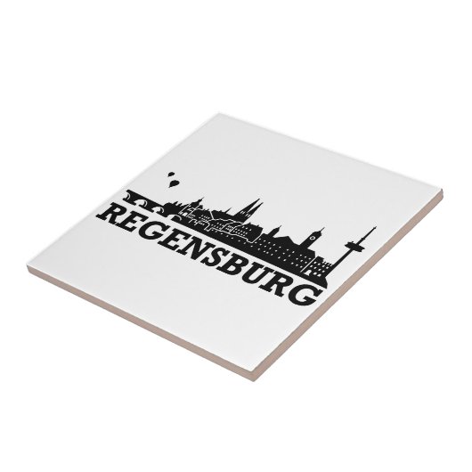 Regensburg Skyline Tegeltje (Zijkant)