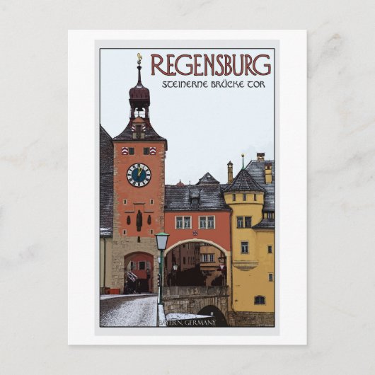 Regensburg - Steinerne Brücke Briefkaart (Voorkant)