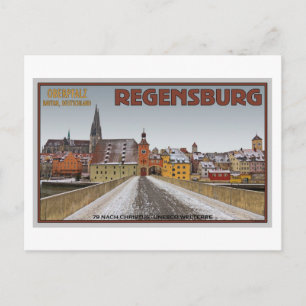 Regensburg - Uitzicht van Steinerne Brücke Briefkaart