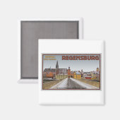 Regensburg - Uitzicht vanaf Steinerne Brücke Magneet (Voorkant / Achterkant)