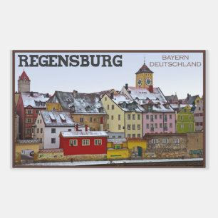 Regensburg - Winter langs de Donau Rechthoekige Sticker