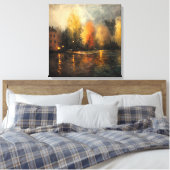 Regenstad abstracte Ai-kunst Canvas Afdruk (Insitu (Slaapkamer))