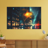 Regenstad, digitale moderne canvas afdruk (Insitu (Woonkamer))