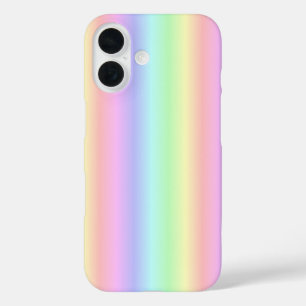 Regenstrips voor pasteelregenboog - patroon iPhone 16 hoesje