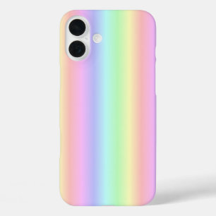 Regenstrips voor pasteelregenboog - patroon iPhone 16 plus hoesje