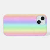Regenstrips voor pasteelregenboog - patroon iPhone 15 case (Achterkant horizontaal)