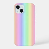 Regenstrips voor pasteelregenboog - patroon iPhone 15 case (Achterkant)