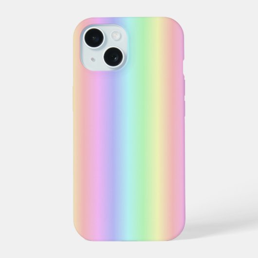 Regenstrips voor pasteelregenboog - patroon iPhone 15 case (Achterkant)