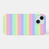 Regenstrips voor pasteelregenboog - patroon iPhone 15 case (Achterkant horizontaal)