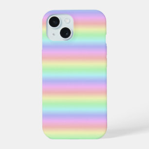 Regenstrips voor pasteelregenboog - patroon iPhone 15 case