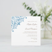 Regent Frans Blue Fleur de Lis Square Kaart (Staand voorkant)