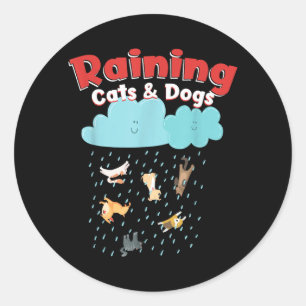 Regent Honden En Katten Regenachtige Hondachtige K Ronde Sticker