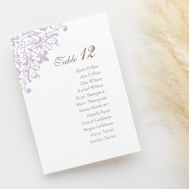 Regent Paarse Fleur de Lis Pattern Wedding Kaart