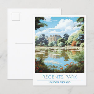 Regents Park Londen Engeland Kunst Vintage Reizen Briefkaart