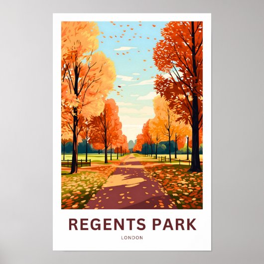Regents Park Londen Reisprint Poster (Voorkant)