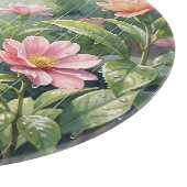 Regentuinthee Camellia Bloemen Waterverf Snijplank (Hoek)