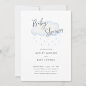 Regenval Modern Minimal Waterverf Baby shower Kaart (Voorkant)