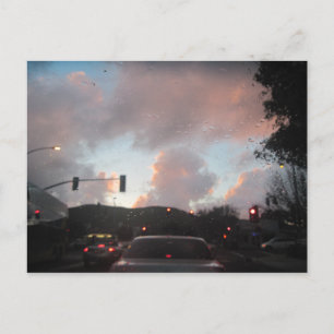 Regenval op zonsondergang in San Luis Obispo, CA Briefkaart