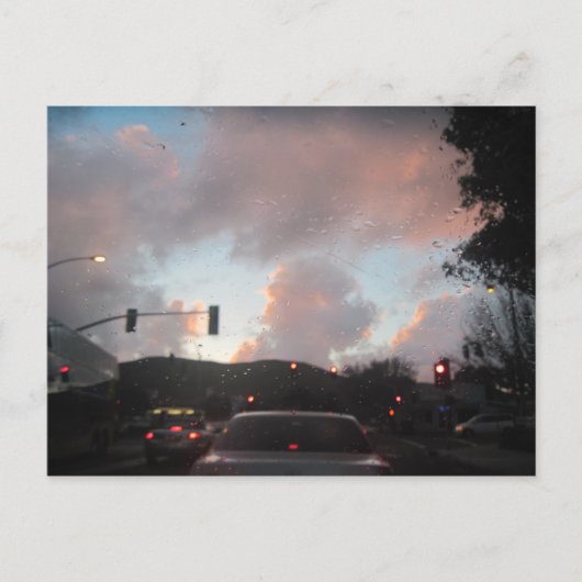 Regenval op zonsondergang in San Luis Obispo, CA Briefkaart (Voorkant)