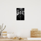 Regenverlichte Stedelijke Solitude Noir Portret Po Poster (Keuken)