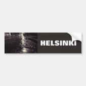 Regenwater dat door de straten van Helsinki stroom Bumpersticker (Voorkant)