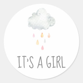 Regenwolk Het is een Sticker van een meisje Baby s
