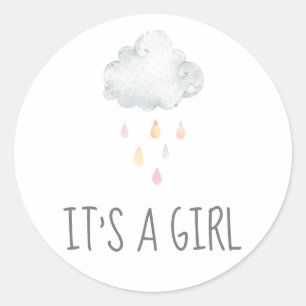 Regenwolk Het is een Sticker van een meisje Baby s