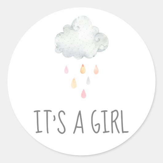 Regenwolk Het is een Sticker van een meisje Baby s (Voorkant)