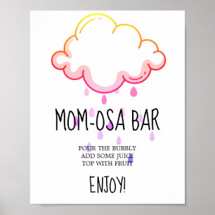 Regenwolk Meisje Baby Shower Mom-osa Bord Poster