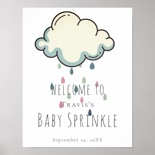 Regenwolk Meisje Baby Sprinkle Poster (Voorkant)