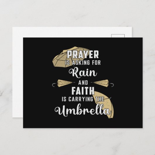 Regenwolk paraplu weer regendruppel regenachtig ge briefkaart (Voorkant / Achterkant)