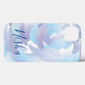 Regenwolken Aquarel Gepersonaliseerd Case-Mate iPhone Case (Achterkant (horizontaal))