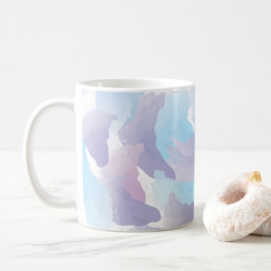 Regenwolken Aquarel Koffiemok (Met donut)