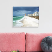 Regenwolken boven het strand canvas afdruk (Insitu (Woonkamer))