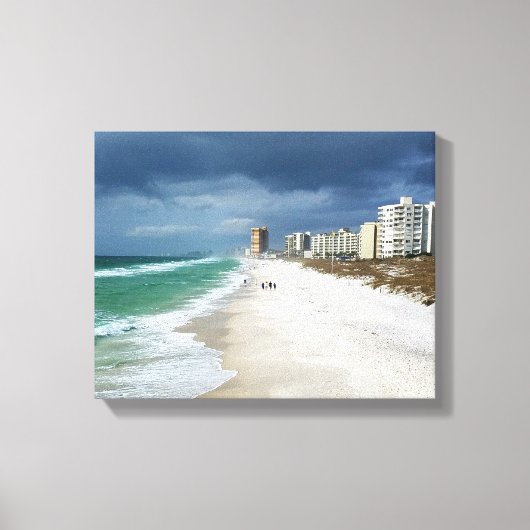 Regenwolken boven het strand canvas afdruk (Voorkant)