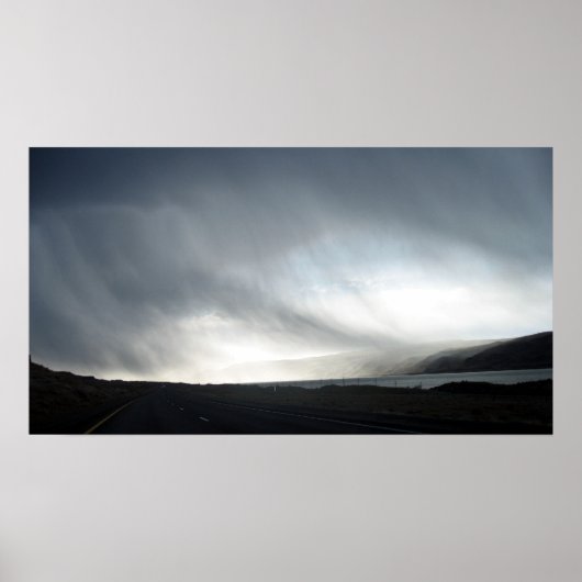 Regenwolken en zon op het water3 poster (Voorkant)