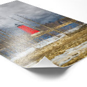 Regenwolken over de vuurtoren van East Breakwall M Foto Afdruk (Hoek)