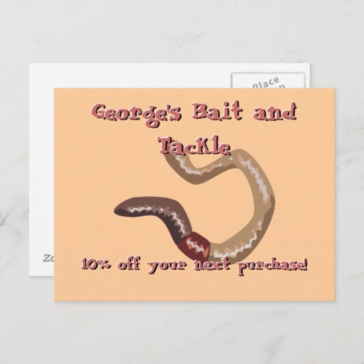 regenworm Briefkaart (Voorkant / Achterkant)