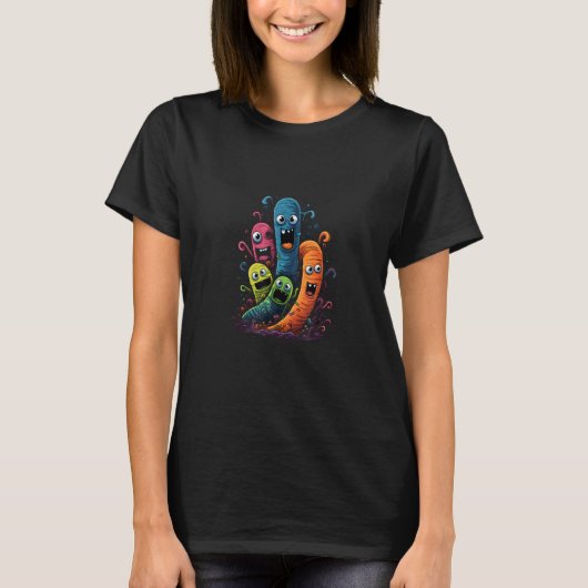Regenworm Worm Kweker Tuinier Composter T-shirt (Voorkant)