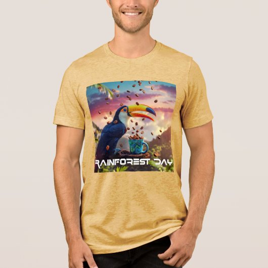 REGENWoud DAG - TOEKAN Tri-Blend Shirt (Voorkant)