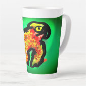 Regenwoud kameleon kunst latte mok (Rechterhoek)