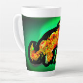 Regenwoud kameleon kunst latte mok (Linkerhoek)