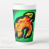 Regenwoud kameleon kunst latte mok (Voorkant)