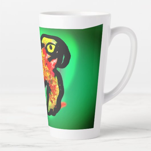 Regenwoud kameleon kunst latte mok (Rechts)