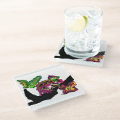 Regenwoud Kameleon plezier Glazen Onderzetter (Schuin)