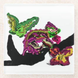 Regenwoud Kameleon plezier Glazen Onderzetter