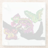 Regenwoud Kameleon plezier Glazen Onderzetter (Achterkant)